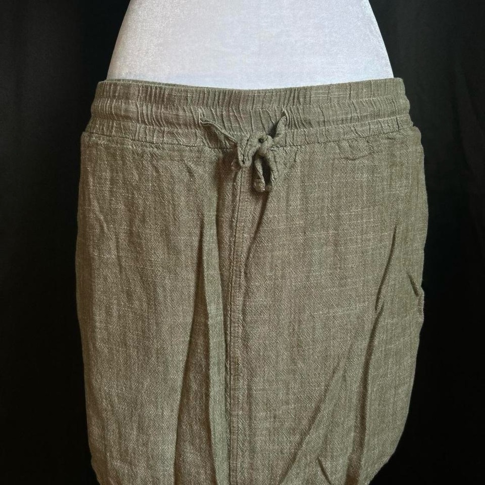 Olive Green Linen Skirt